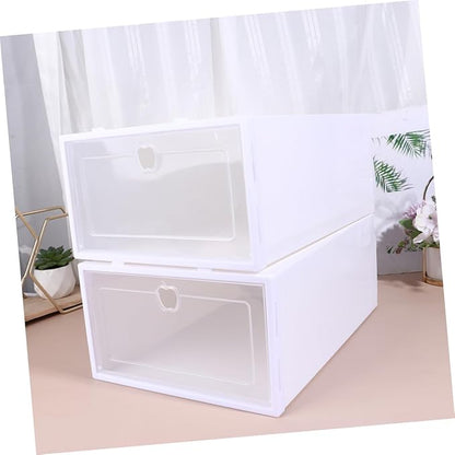 6pcs Transparent Shoe Box Organizer Thickened Drawer Style Storage Container for High Heels Sneakers Boots Material Scratch Design for Quick Access and Visibility