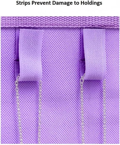 Dual-sided Hanging Jewelry Organizer with 34 Hook Loops Wall Mounted Necklace Holder Jewelry Display Storage Hanger for Bracelet Chain (PURPLE)