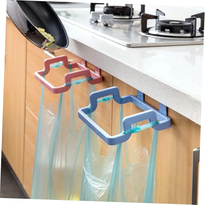 Garneck Kitchen Trash Bag Rack Hanging Cabinet Garbage Storage Removable Bracket Fits Thin Doors