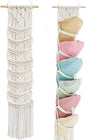 Macrame Hat Organizer Wall Mount for Baseball Caps - Handwoven Cotton Rope Cap Rack, Boho Home Decor, Holds Up to 8 Caps