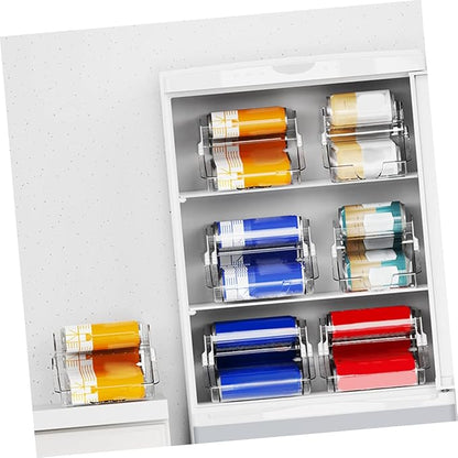 Mikinona Double Beverage Storage Box Fridge Organizer for Drinks Soda Can Dispenser Can Holder for Kitchen