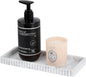 Silicone Bathroom Tray Small Vanity Organizer Rectangle Sink Caddy Sponge Holder Kitchen Counter Decor for Dish Soap, Perfume, Candle, Marble