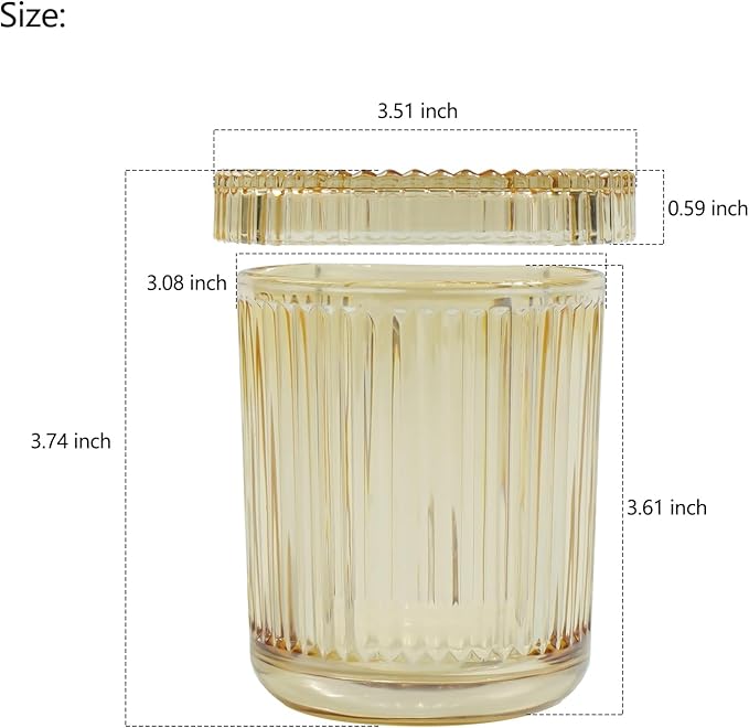 2 Pack Glass Container Qtip Holder with Lid,Mouthwash Cup,Cosmetic Storage for Bathroom,Glass Jars for Cotton Swabs,Makeup Pads,Dental Flossers,Jewelry Trays,Glass holders,Amber