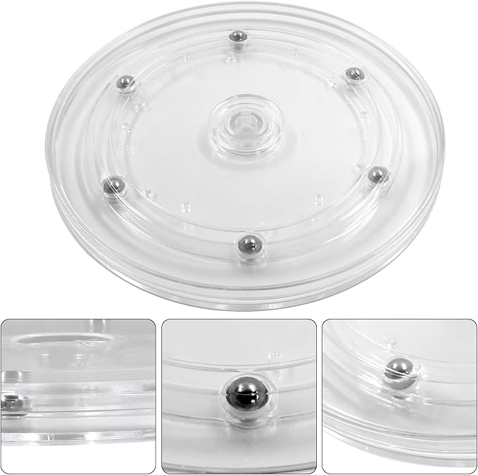 2 Pack 5.9 inch Lazy Susan Turntable - Acrylic Ball Bearing Rotating Tray for Cake, Spice Rack - Perfect for Kitchen Pantry with 360˚Rotation