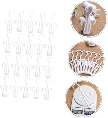 Luxshiny 20Pcs Hanging Shoe Hooks Plastic Shoe Hangers for Display and Drying Household Organizer Racks for Storage and Showcases