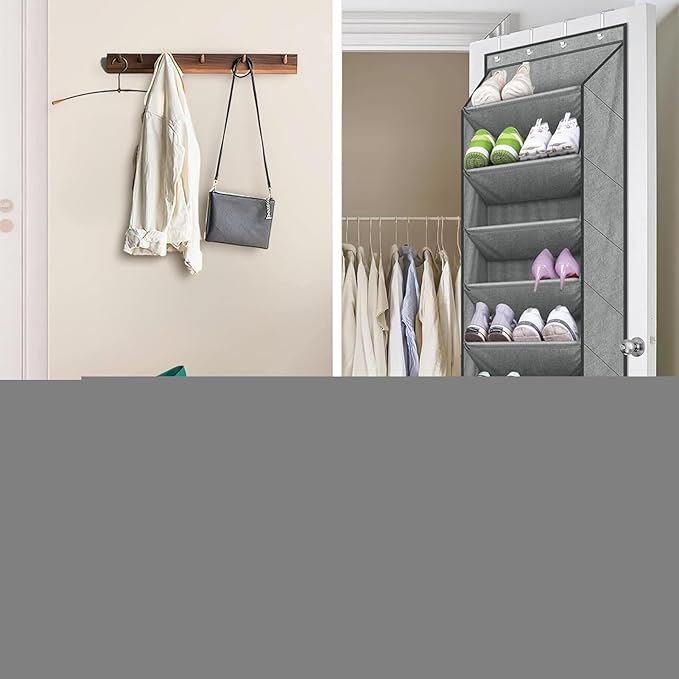 Over Door Shoe Rack - 8 Tiers Boot Holder, Shoe Organizer with Large Deep Pockets, Closet Wall Bedroom Dorm Rv, Keep Shoes Boots Socks Headphones Neat | Durable Space-Saving Storage Rack