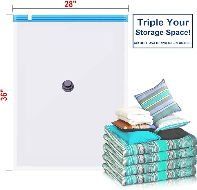 12 Combo Pack : 10 Large/Medium Space Saver Vacuum Seal Storage Bags + 2 Carry On TSA Toiletry Pouch bags - Wholesale Combo Deal