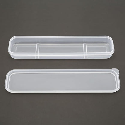 Portable Flatware Box Travel Tableware Storage Case, Simple Tableware Storage Box Case for Cutlery Kit, 9.64 x 2.32 inches (White)