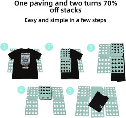T-Shirt Folder Board for Adults, Shirt Folding Plate with Fast & Convenient Design, Foldable Clothes Organizer for Home Storage, (Cyan)