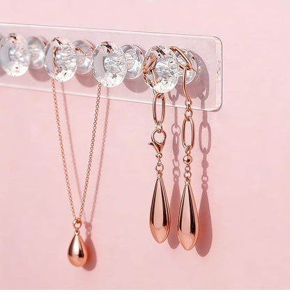 2Pcs Acrylic Necklaces Holder Hanging Jewelry Organizer Wall Mounted Necklace Hangers with 12 Hooks,Clear Jewelry Hangers for Necklace Organizer for Women Necklace Hooks for Wall