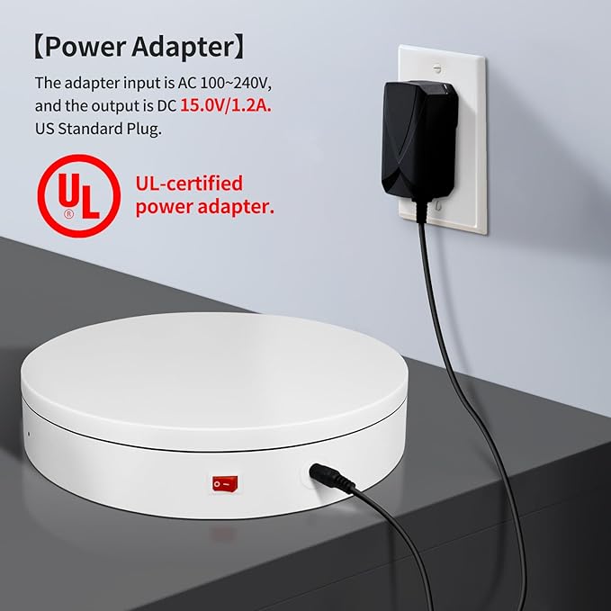 15.8In Remote Motorized Electric Turntable Rotating Display Stand Rotating Platform Photography Turntable motorized lazy susan base giratoria para for Photography,3D Scanner,(Load Range:132~400lbs)