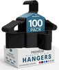 Utopia Home Plastic Hangers 100 Pack - Perfect Space Saving Clothes Hanger - Durable and Strong - Perfect Closet Organizers with Shoulder Grooves (Black)
