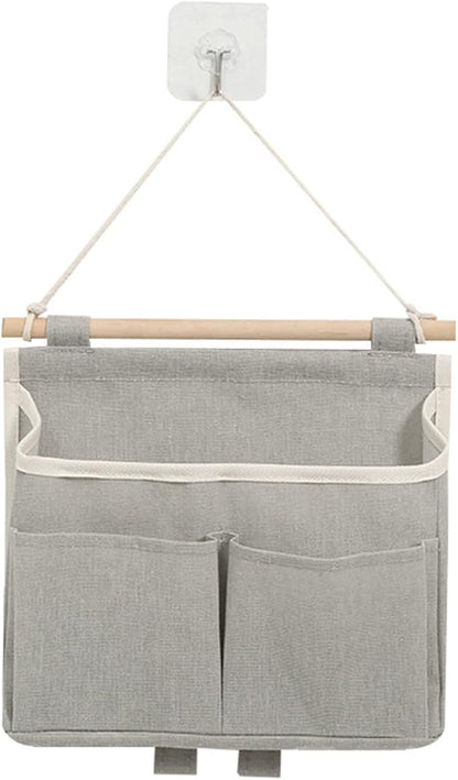 Wall Mount Hanging Storage Bags Linen Organizer with Sticky Hook for Kitchen Bedroom Office