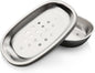 Stainless Steel Soap Dish with Double Layer Draining for Bathroom, Chrome Brushed Nickel Soap Box with Drainage, Shower Countertop Tray (Dots)