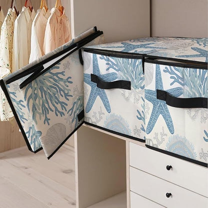 Stackable Clothes Storage Bins with Lids,Closet Organizers Fabric Cat Printing Box for Home and Office,Blanket Clothes Organizers,Under Bed Storage Containers 3 Pack.