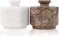 MARBLOUS KRAFTS Marble Salt Cellar with Lid 3" White and Oceanic Celtic Salt & Pepper Containers, Perfect for Home & Kitchen, Salt & Sugar Bowls, Spring Table Decor, Gift for Mom