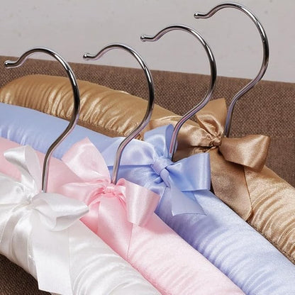 5 Pack Satin Padded Hangers for Women Clothing, Anti Slip Sponge Fabric Clothing Hangers Coat Racks for Sweater, Coat, Suit, Dress(Gray)