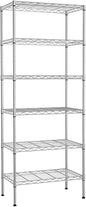Metal Shelving Unit Detachable Storage Rack with 8 Leveling Feet Adjustable Storage Shelves Wire Shelves for Storage Kitchen Garage, 900LB Capacity, 59" H x 23" L x 13" D, Chrome