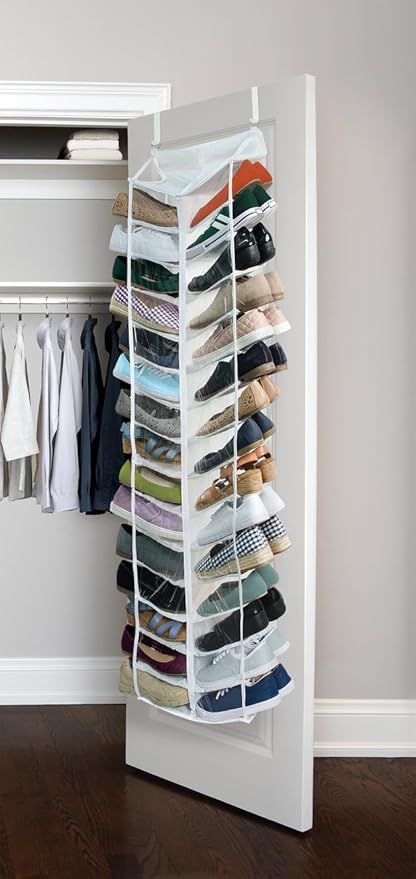 Ideaworks 82-3054TV Away Hanging Shoe Organizer, White, One Size Fits All