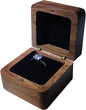 Wooden Ring Box, Personalized Engagement Ring Box Wedding Day Square Ring Box Holder Single Slot Rustic Ring Storage Box (Black)
