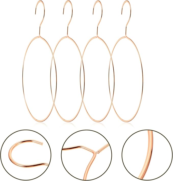 PRETYZOOM Hanging Scarf Organizer Round Ring Hanger Scarf Rack Tie Hangers for Closet
