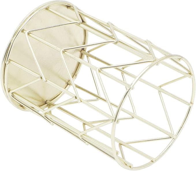 Tissting Gold Cutlery Basket Organizer 3.3×4.3in/8.4×10.9cm, Hollow Metal Utensil Holder for Spoon Fork Chopsticks, Kitchen Tableware Storage Caddy, Countertop Accessory