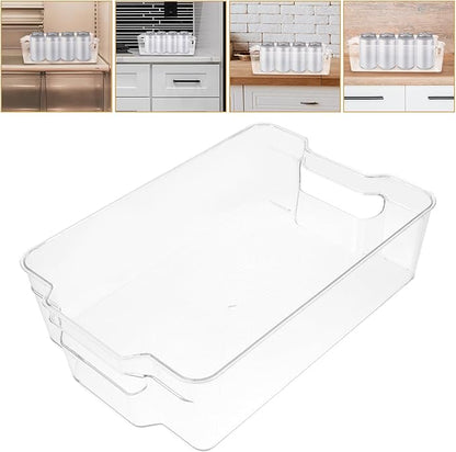 Artibetter Refrigerator Drink Rack Large Stacking Can Dispenser Bin Sturdy Plastic Rolling Soda Can Storage Organizer for Fridge Beverage Holder Kitchen Storage