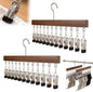 Kruggo Closet Organizer with 10 Clips, 2026 Upgraded 360° Swivel Multi-Hook Wardrobe Organizer, Space Saving Hanging Legging Hangers for Closet (2, Antique-12 clicks)