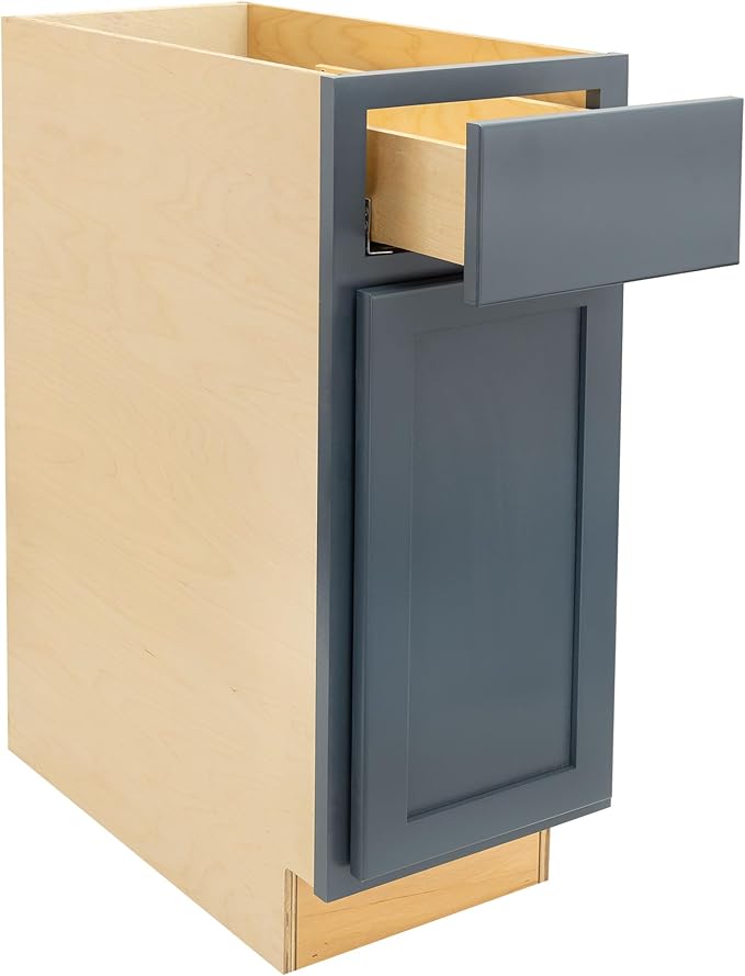 Quicklock RTA (Ready-to-Assemble) | Base Kitchen Cabinets - Shaker Style | Made in America (Needlepoint Navy, 15" Wx34.5 Hx24 D Base)