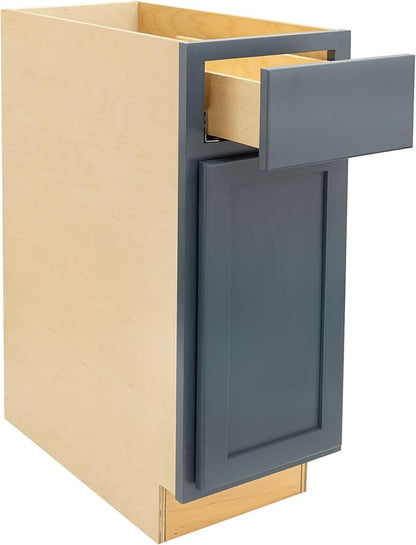 Quicklock RTA (Ready-to-Assemble) | Base Kitchen Cabinets - Shaker Style | Made in America (Needlepoint Navy, 15" Wx34.5 Hx24 D Base)