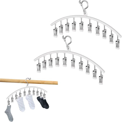 2Pcs Legging Organizer for Closet,Stainless Steel Legging Hanger,Large Capacity Yoga Pants Hanger,Saving Space,Hanging Closet Organizer for Yoga Pant,Jean,Short,Slack,Skirt,T-Shirt,Tie