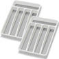 Loyareal Silverware Organizer 2 Pieces Utenisl Organizer Holder Kitchen Drawer Organizer Plastic Silverware Tray for Drawer Flatware Organizer 5 Compartment White