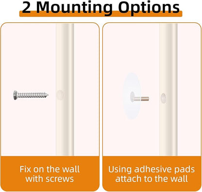 Saiveina Behind The Door Storage 5 Tiers Behind Door Shelf, Space-Saving Bathroom Door Shelf, Metal Shelf for Kitchen Bathroom Living Room, Off-White