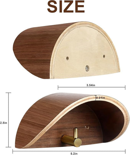 2-Pack Cowboy Hat Rack for Wall, Walnut Wood Cowboy Hat Holder & Hat Hooks for Wall, Non-Damaging Shape-Preserving Design for Wide Brim Hats, Compatible with Various Wall Surfaces