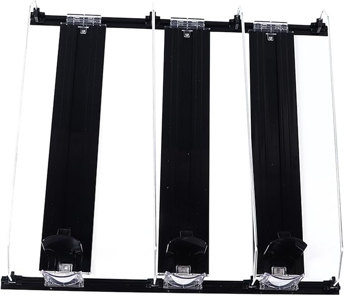 Soda Can Dispenser Organizer for Fridge Automatic Pusher 38cm E Shaped (Black)