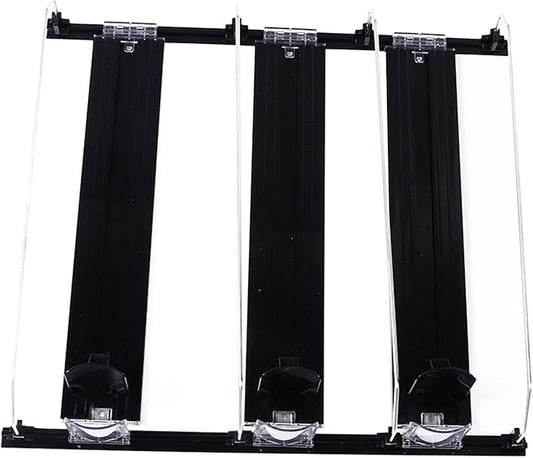 Adjustable Refrigerator Drink Organizer, Self Sliding Drink Can Dispenser, Solution for Garage Cooler (Black)