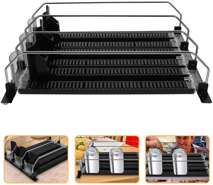 Baluue Fridge Drink Organizer Pusher Self-pushing Drink Organizer for Refrigerator Can Dispensers