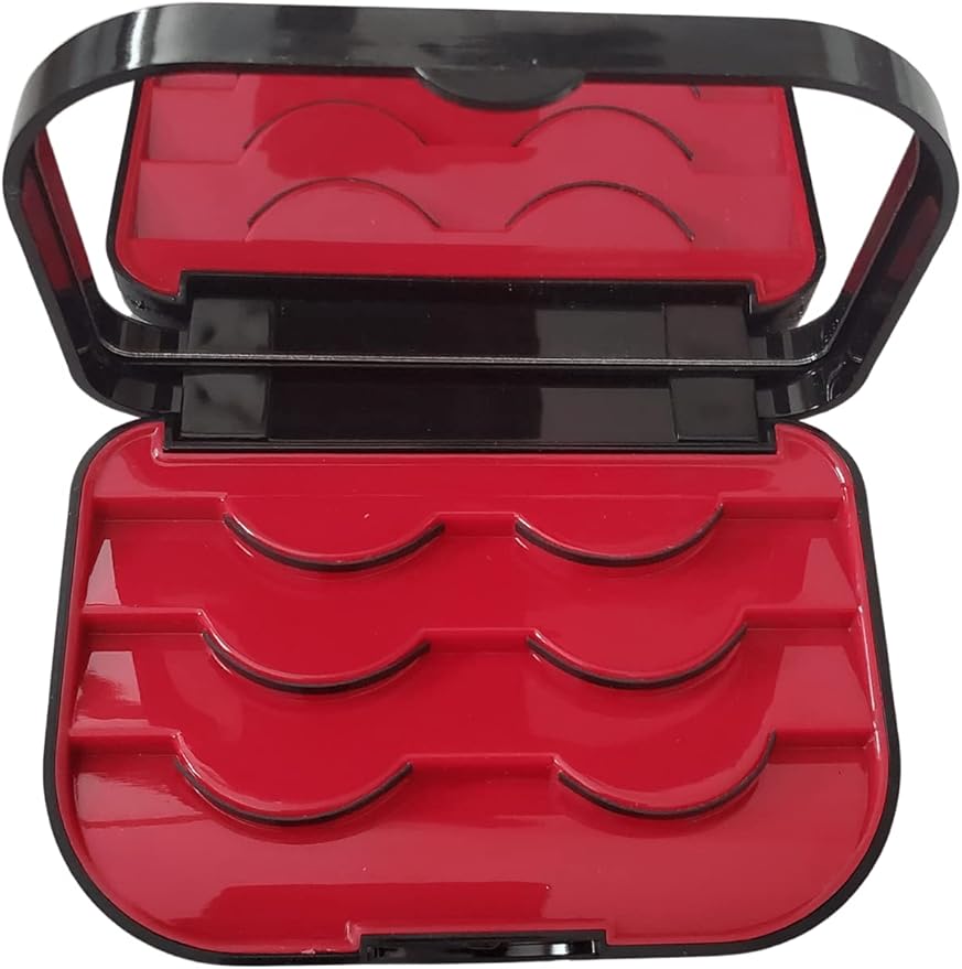 Coiffure Extensions Three Tier Magnetic Eyelash Storage Case With Mirror And Tweezer: Holder, Travel Case, Organizer