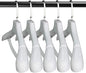 DEDU Suit Hangers for Men 10 Pack, White Coat Hangers Wide Non Slip Width 17.7", Thick Plastic with Pants Bar & Metal Hook
