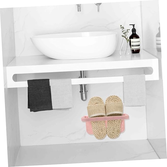 Ciieeo 4pcs Wall Mounted Foldable Shoe Rack Sticky Shoes Holder Organizer for Slippers Space Saving Storage Solution for Home Entryway and Closet (White Pink Grey Blue)