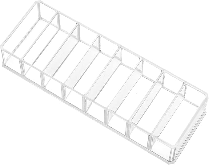 HBlife Clear Acrylic Makeup Compact Organizer, 8 Spaces Vanity Organizer Stand Eyeshadow Pallet Storage for Lipstick Bronzer Powder Highlighter, Skincare Cosmetic Display Cases for Bathroom