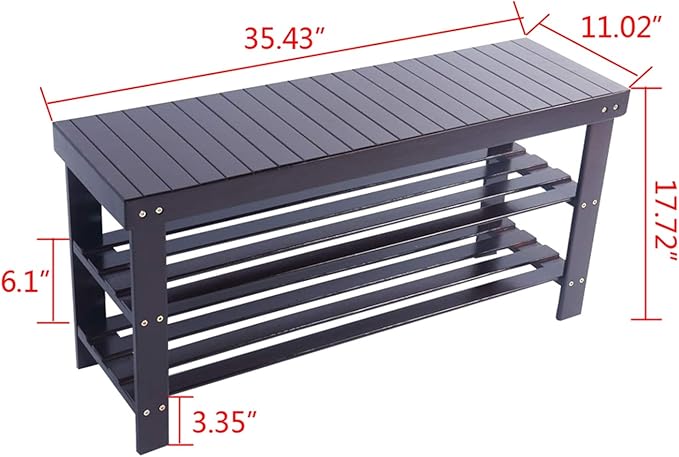 3 Tier Bamboo Shoe Racks,Narrow Vertical Shoes Rack,Freestanding Shoe Organizer Shelf,Shoe Racks Storage Organizer,with Shelves,for Closet, Entryway, Front Door Entrance, Bedroom, Hallway (Coffee)