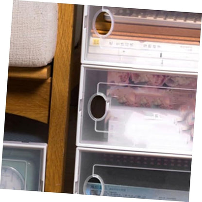 Flip-on Shoe Cabinet Stackable Plastic Shoe Organizer Clear Overlapping Shoes Case for Sneakers Sandals Home Storage 12.99X9.05X5.51In