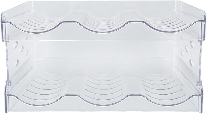 Pilipane Stackable Water Bottle Organizer Double Layer Transparent Plastic Desktop Cup Storage Rack for Kitchen Cabinet Space Saving Durable Stylish Functional (3 Bottles Per Shelf)
