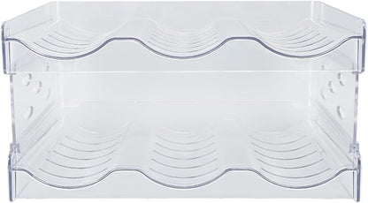 Pilipane Stackable Water Bottle Organizer Double Layer Transparent Plastic Desktop Cup Storage Rack for Kitchen Cabinet Space Saving Durable Stylish Functional (3 Bottles Per Shelf)