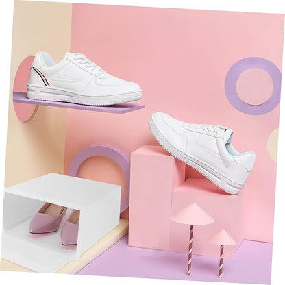 Shoe Organizer Box 12 Pack Stackable Sneaker Boxes Plastic Storage Bin Transparent for Shoes Closet Home