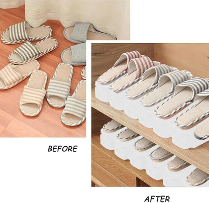 Soerreo Shoe Slot Storage Box Adjustable Shoe Rack Save Space Suitable for High Low Heels, Sneakers and Sandals (20 Piece Set,White)
