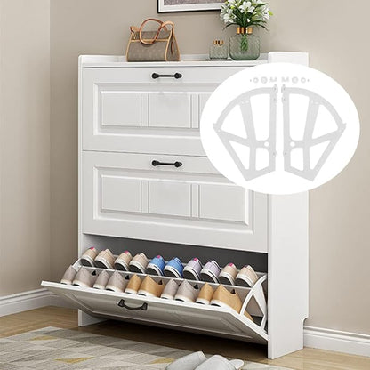 1 Pair Shoe Cabinet Shelf Home Plastic Hollowed Two Layers Rack Shoes Drawer Cabinet Hinges for Shoes Rack, Shelf, Cabinet