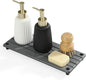Razborci Instant Dry Sink Caddy Kitchen Sink Organizer, Quick Drying Stone Tray Diatomite Sponge Holder Soap Dish, Bathroom Countertop Fast Dry Water Absorbing Vanity Rack, Dark Gray,12" x 5"