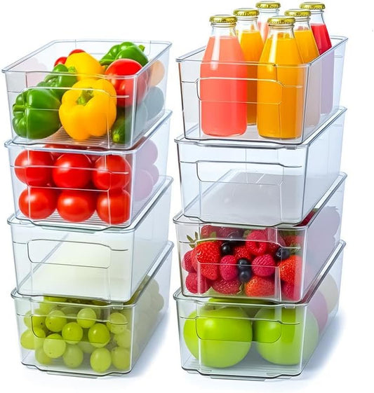 Utopia Home Plastic Stackable Storage Bins for Fridge, 8 Pack, Clear by UTOPIAHOME